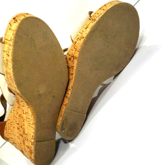 Steve Madden | Platform Wedge Cork Sandal  Beige Brown High Straps Size 9 - Picture 9 of 15